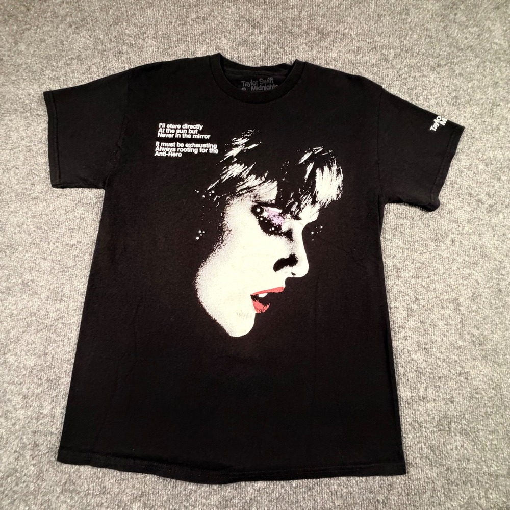 Taylor Swift Midnights Anti-Hero Graphic T-Shirt Black Mens Medium Tour Merch